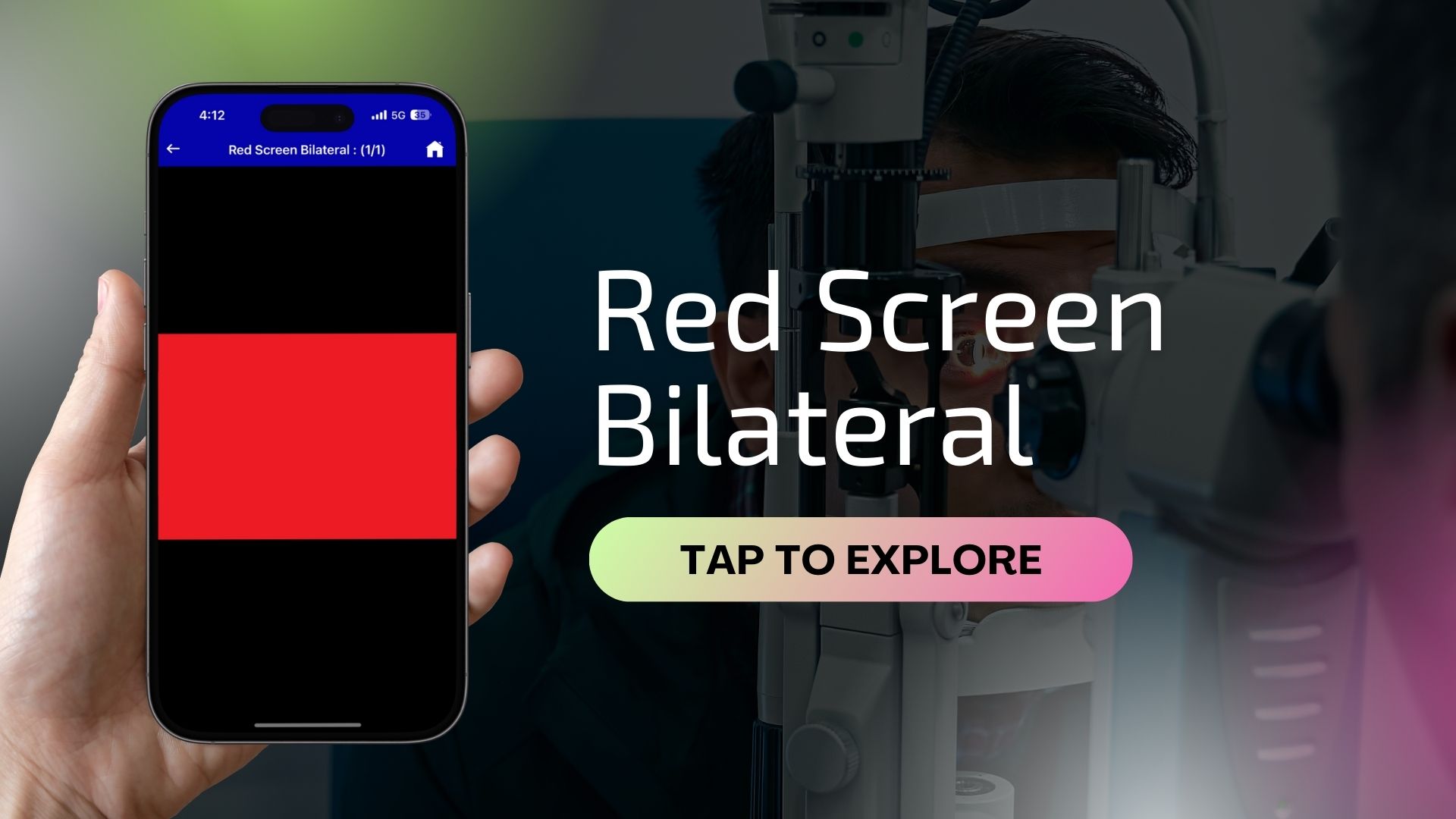 red screen bilateral mobile test image