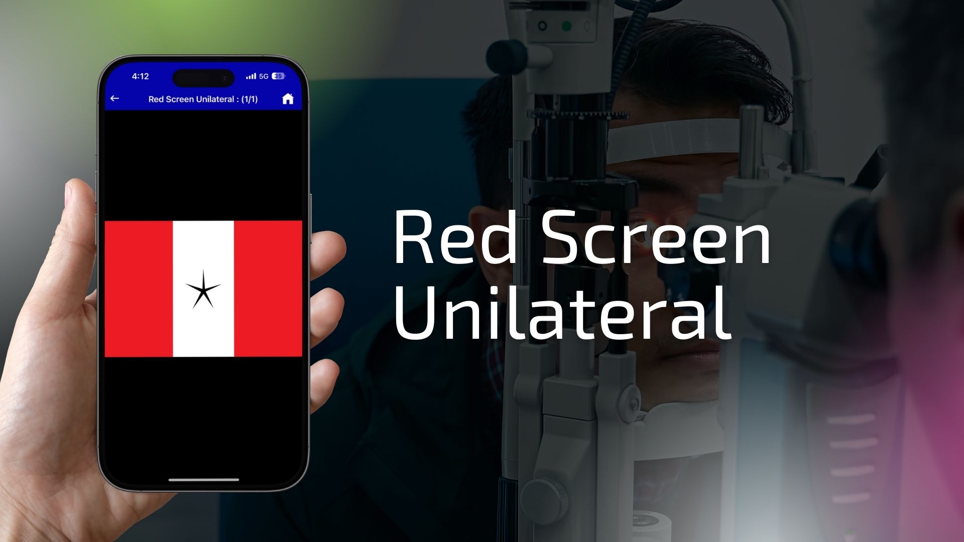 red screen unilateral web test image